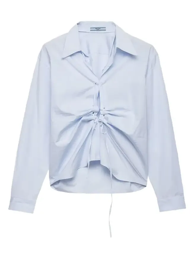 Ruched Laced Collared Blouse Ruched Laced Collared Blouse