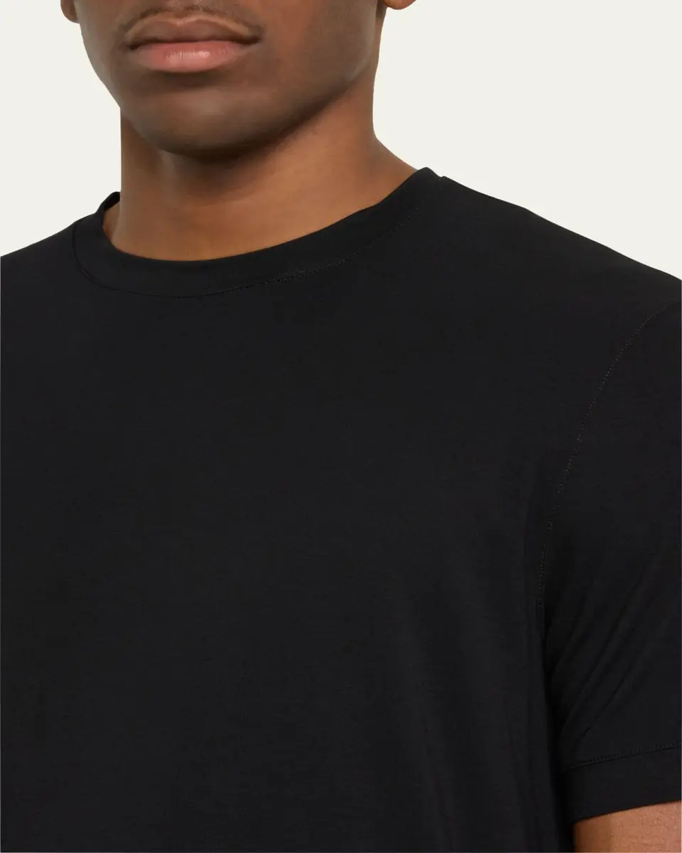 Giorgio Armani Men's Textured Stretch T-Shirt | Thumbnail 5 Giorgio Armani Men's Textured Stretch T-Shirt | Thumbnail 5