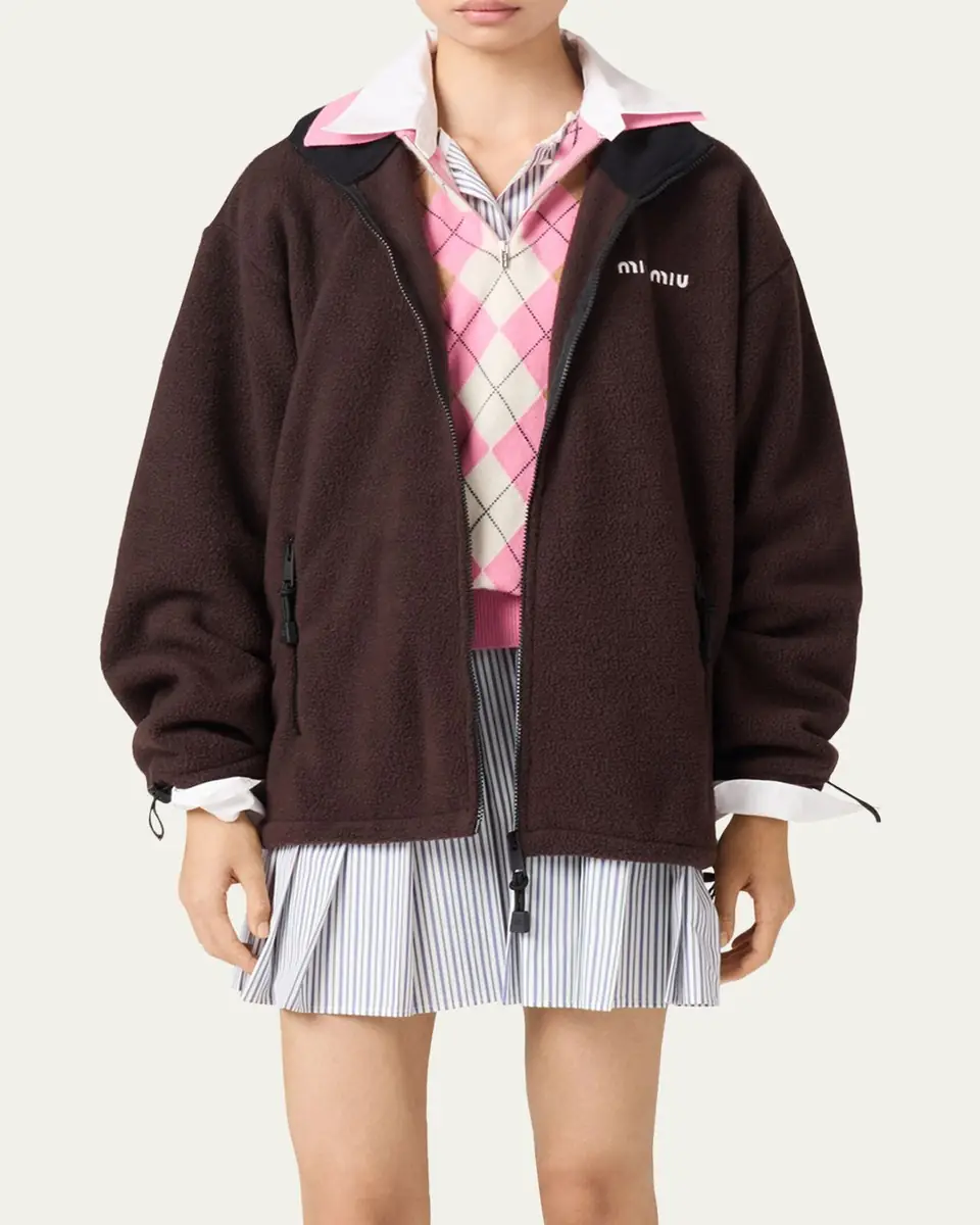 Miu Miu Fleece Zip-Up Jacket | Thumbnail 3 Miu Miu Fleece Zip-Up Jacket | Thumbnail 3