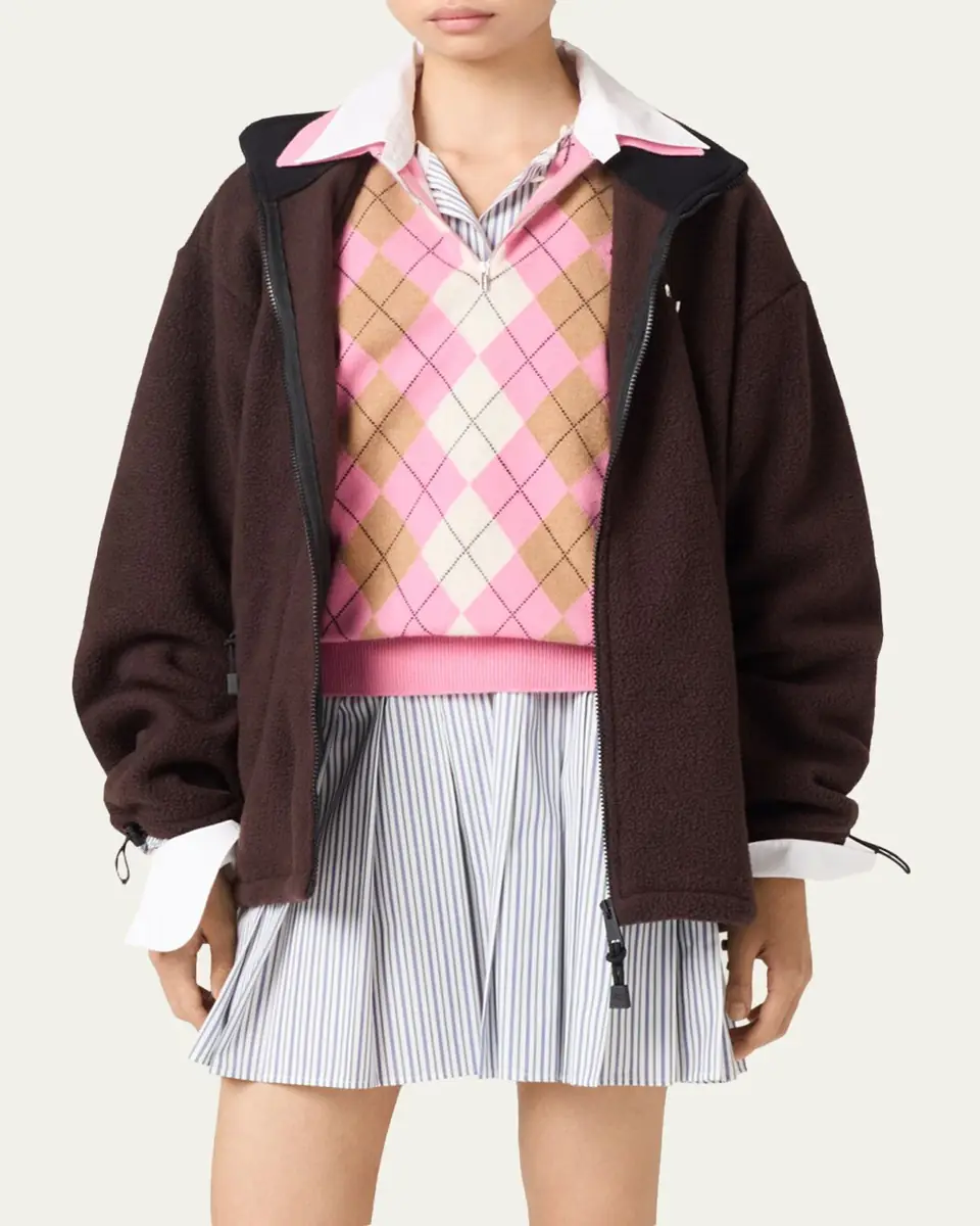 Miu Miu Fleece Zip-Up Jacket | Thumbnail 4 Miu Miu Fleece Zip-Up Jacket | Thumbnail 4