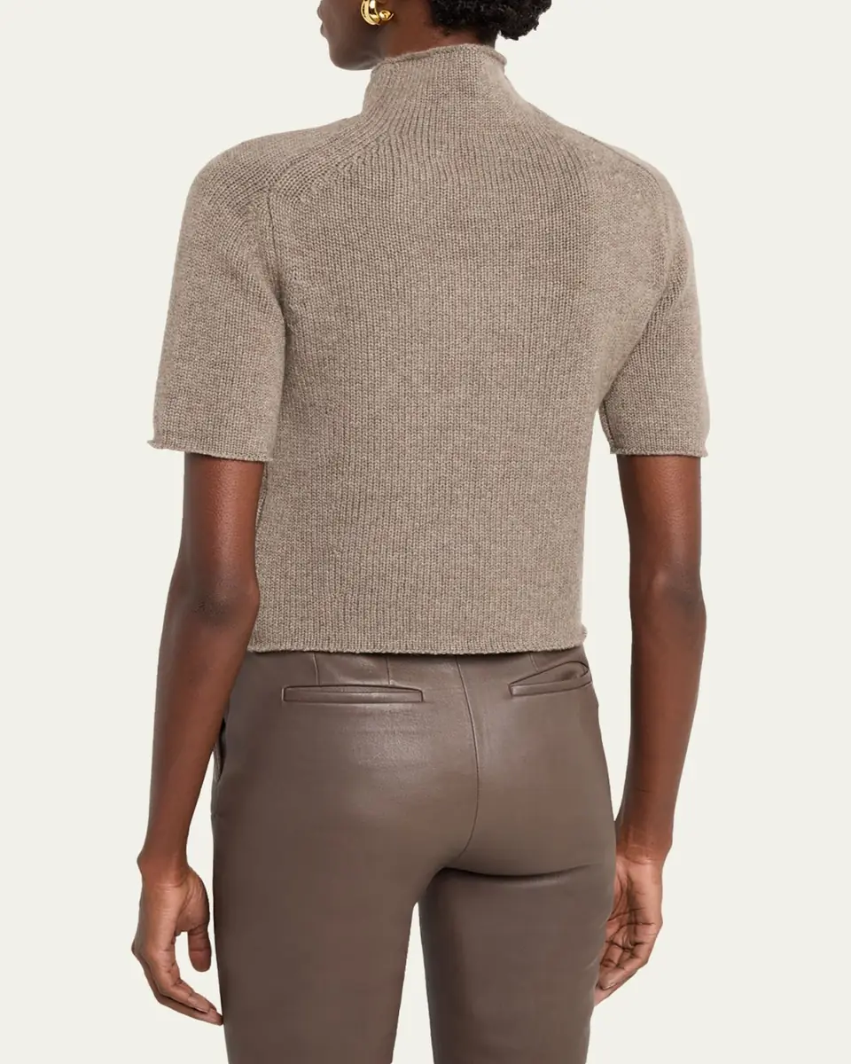 Lisa Yang Lexia Mock-Neck Cashmere Short-Sleeve Sweater | Thumbnail 3 Lisa Yang Lexia Mock-Neck Cashmere Short-Sleeve Sweater | Thumbnail 3