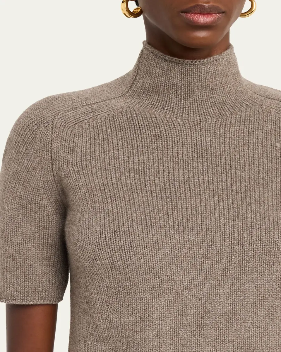 Lisa Yang Lexia Mock-Neck Cashmere Short-Sleeve Sweater | Thumbnail 5 Lisa Yang Lexia Mock-Neck Cashmere Short-Sleeve Sweater | Thumbnail 5