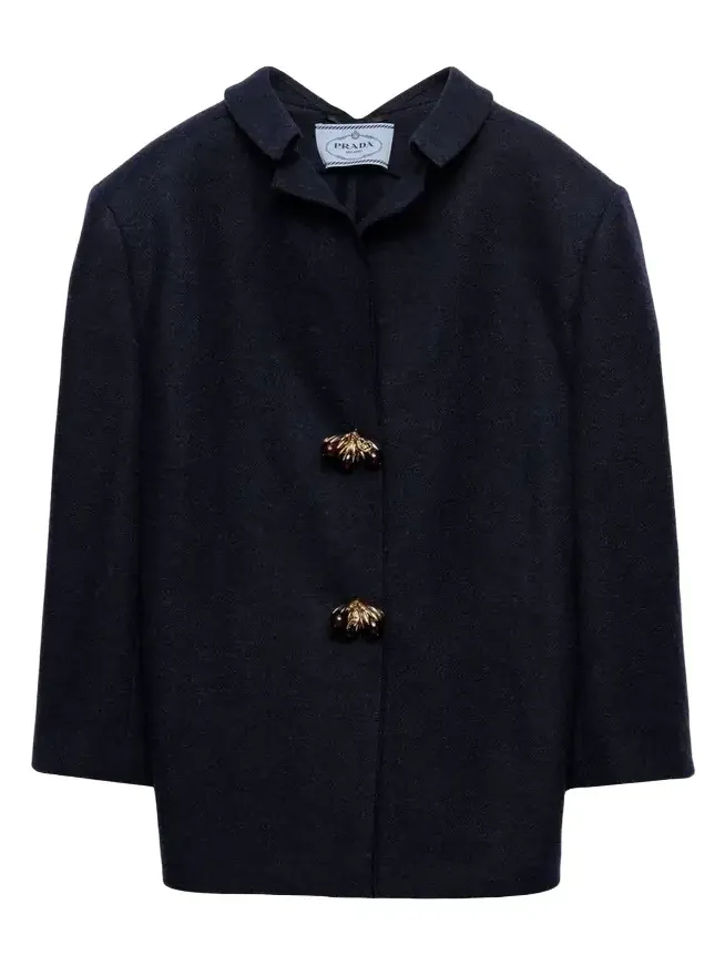 Wool Jewel-Button Coat Wool Jewel-Button Coat