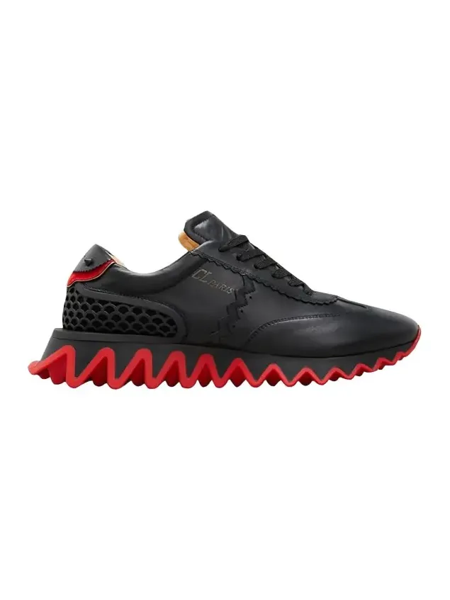 Men's Loubishark Flat Leather Red-Sole Runner Sneakers
