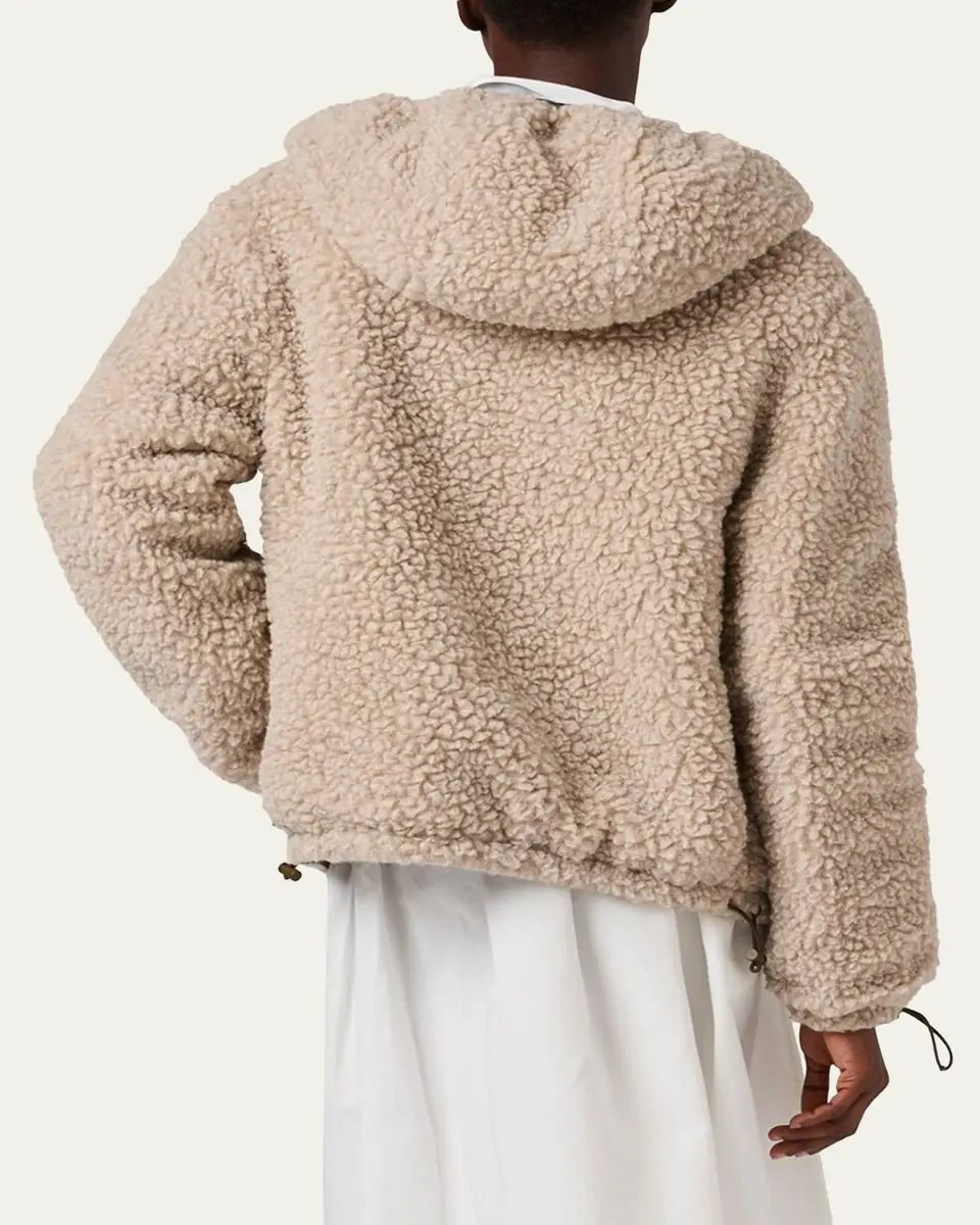 Miu Miu Fleece Hooded Puffer Jacket | Thumbnail 3 Miu Miu Fleece Hooded Puffer Jacket | Thumbnail 3