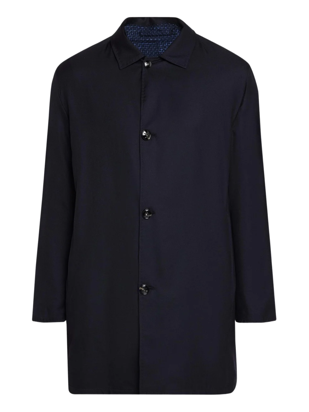 Men's Wool and Silk Birdseye Reversible Raincoat