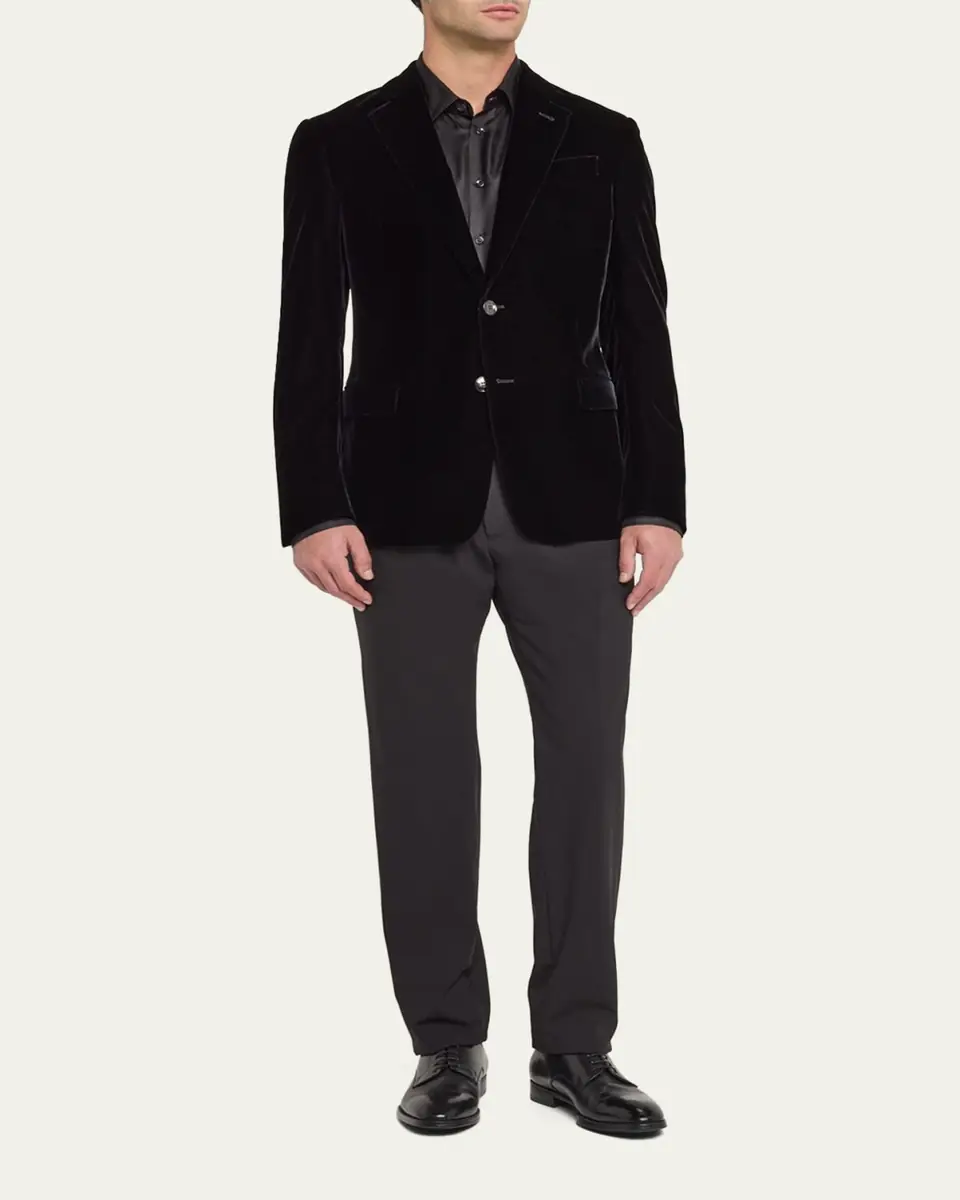 Giorgio Armani Men's Velvet Notch Lapel Dinner Jacket | Thumbnail 2 Giorgio Armani Men's Velvet Notch Lapel Dinner Jacket | Thumbnail 2