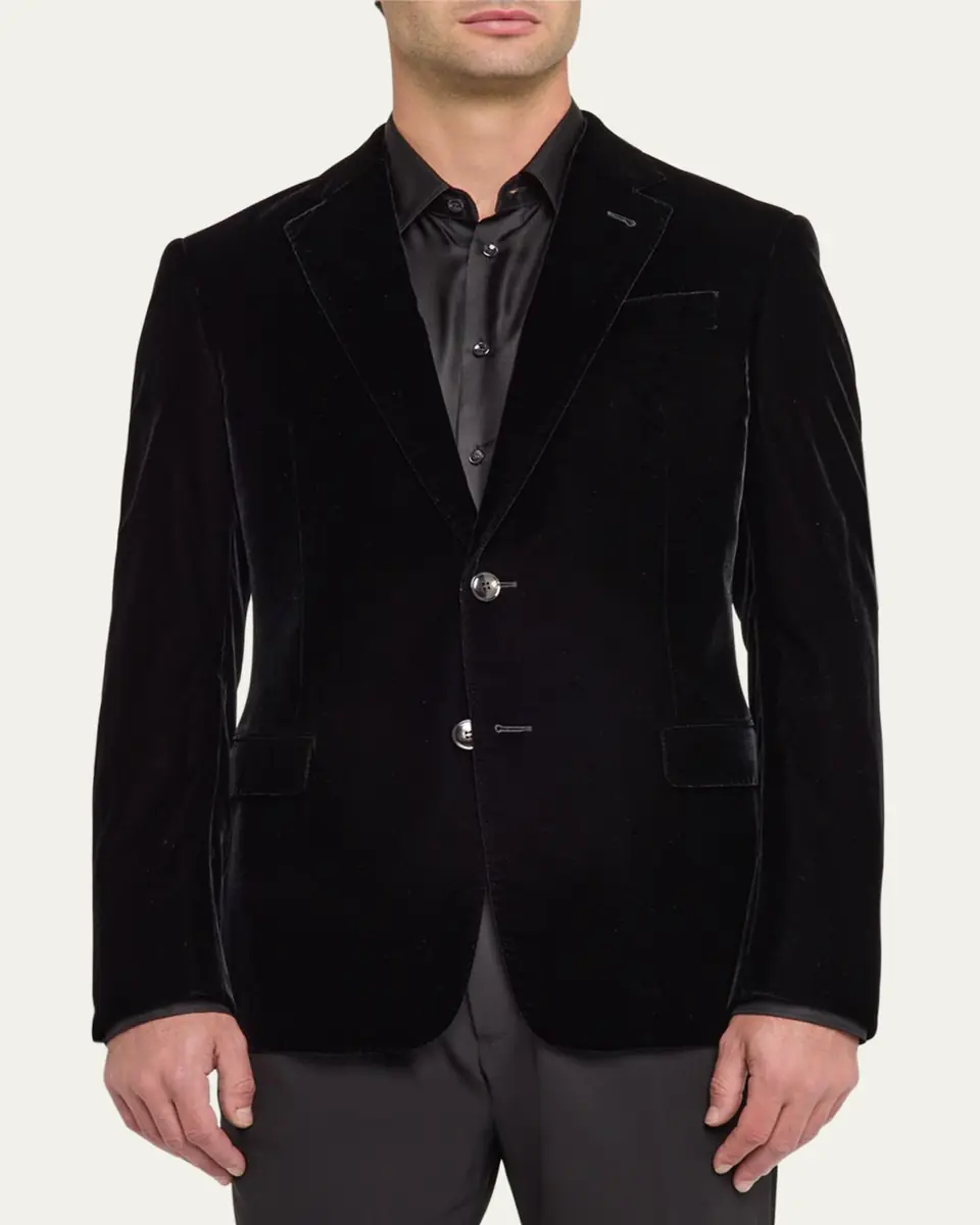 Giorgio Armani Men's Velvet Notch Lapel Dinner Jacket | Thumbnail 4 Giorgio Armani Men's Velvet Notch Lapel Dinner Jacket | Thumbnail 4