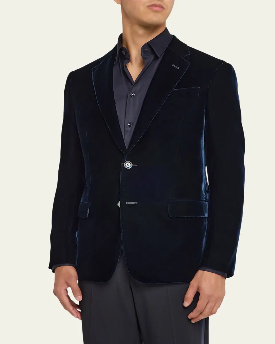 Giorgio Armani Men's Velvet Notch Lapel Dinner Jacket | Thumbnail 8 Giorgio Armani Men's Velvet Notch Lapel Dinner Jacket | Thumbnail 8