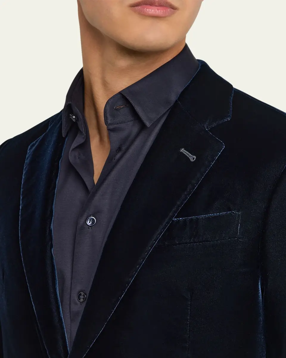 Giorgio Armani Men's Velvet Notch Lapel Dinner Jacket | Thumbnail 9 Giorgio Armani Men's Velvet Notch Lapel Dinner Jacket | Thumbnail 9
