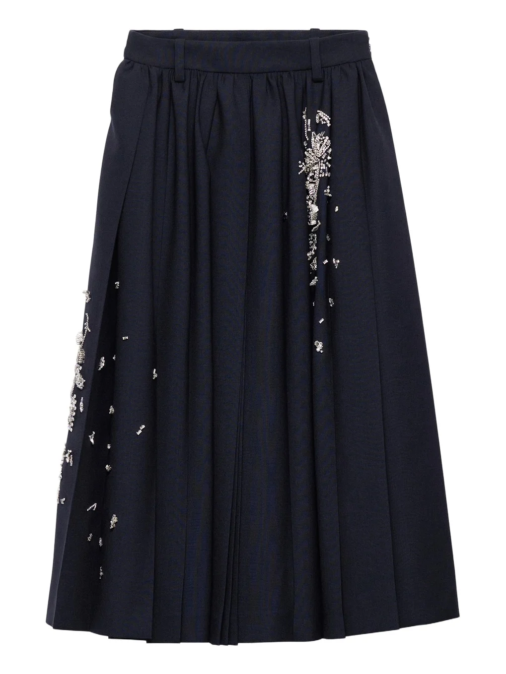 Embroidered Wool Midi Skirt Embroidered Wool Midi Skirt