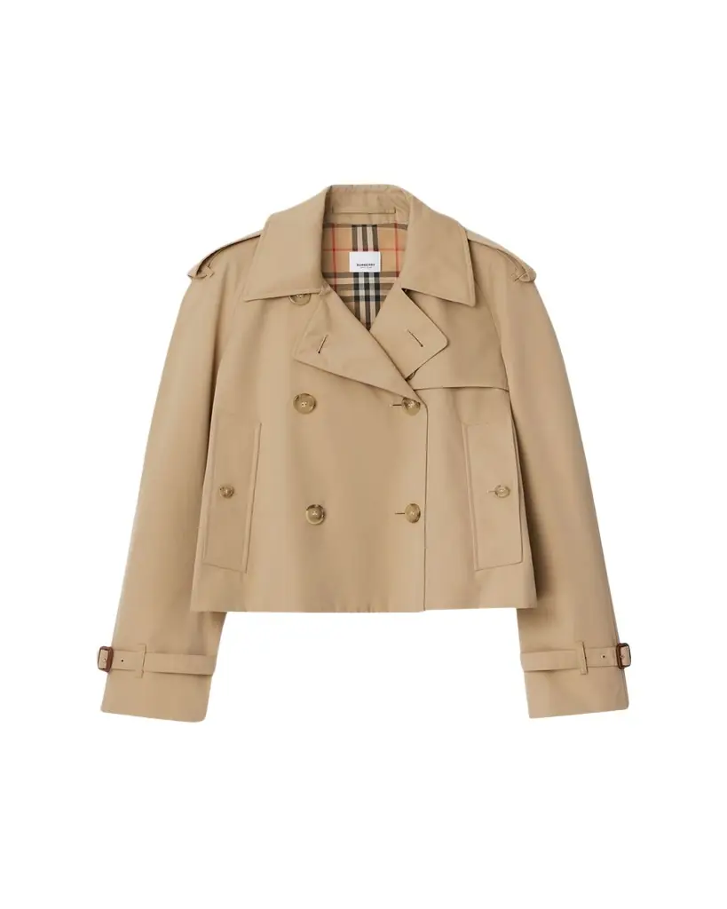 Burberry Haltye Cropped Gabardine Trench Jacket | Image 1 Burberry Haltye Cropped Gabardine Trench Jacket | Image 1