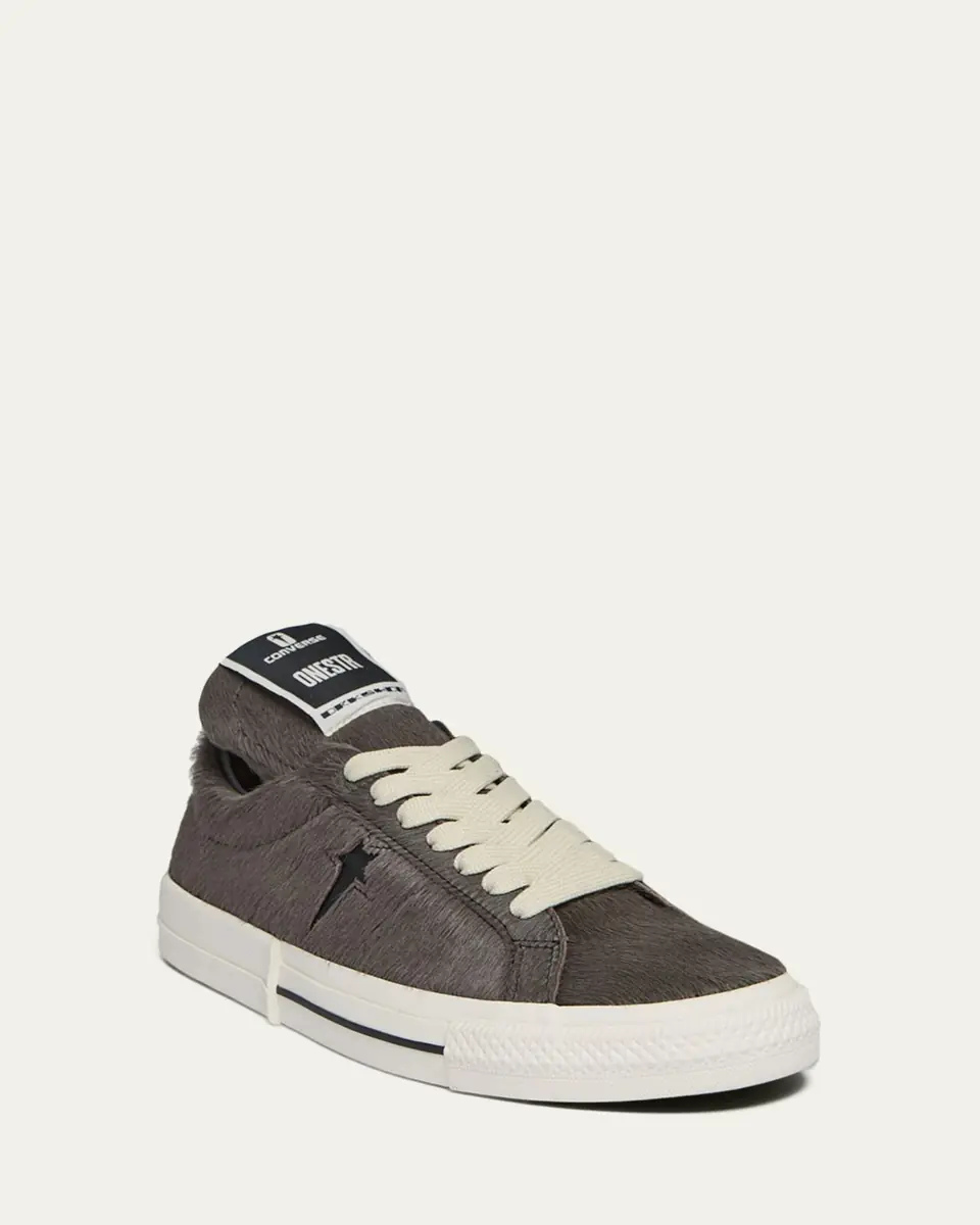 DRKSHDW RICK OWENS x Converse Men's Onestr Calf Hair Low-Top Sneakers | Thumbnail 2 DRKSHDW RICK OWENS x Converse Men's Onestr Calf Hair Low-Top Sneakers | Thumbnail 2