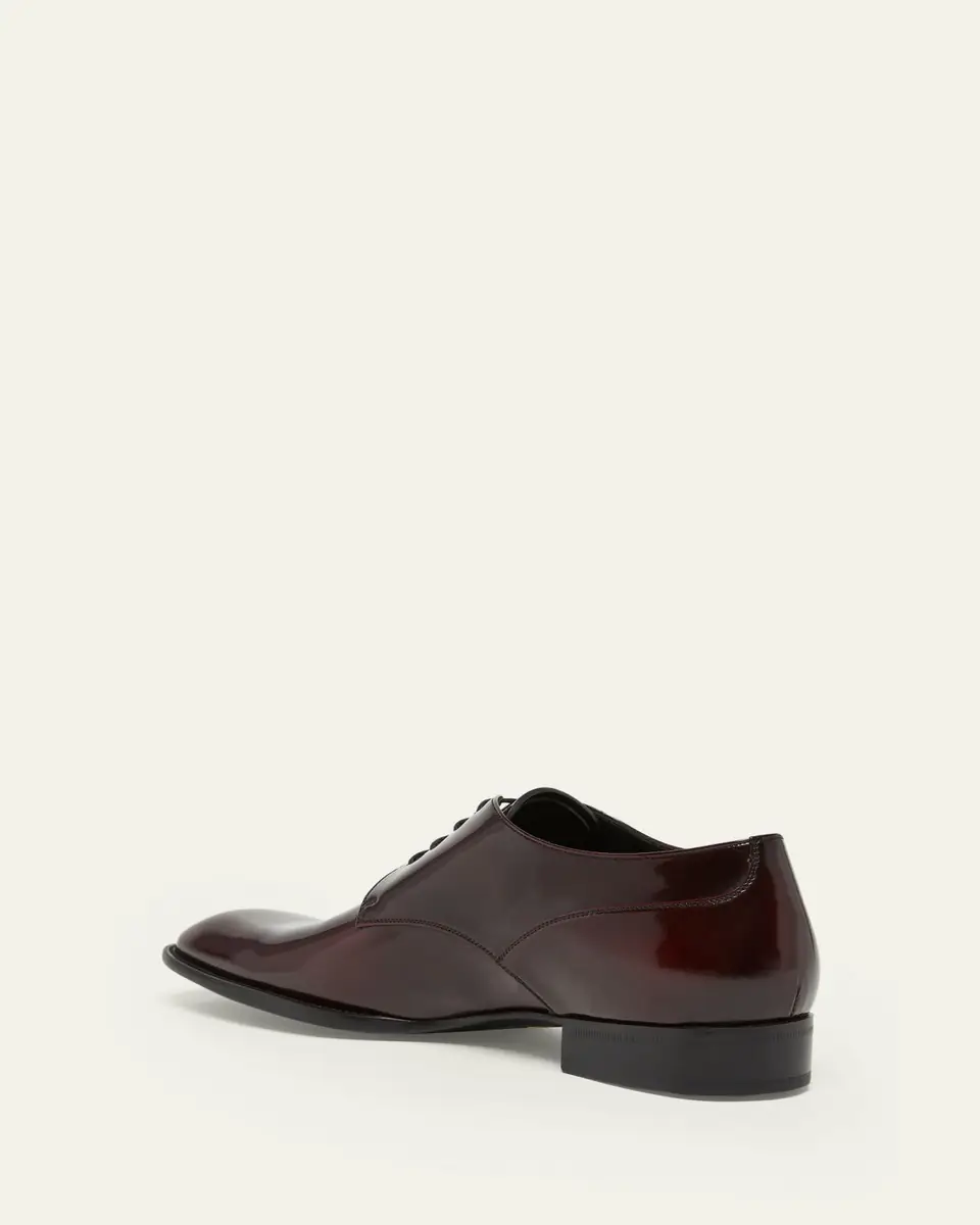 Saint Laurent Men's Stanton Glazed Leather Derby Shoes | Thumbnail 4 Saint Laurent Men's Stanton Glazed Leather Derby Shoes | Thumbnail 4