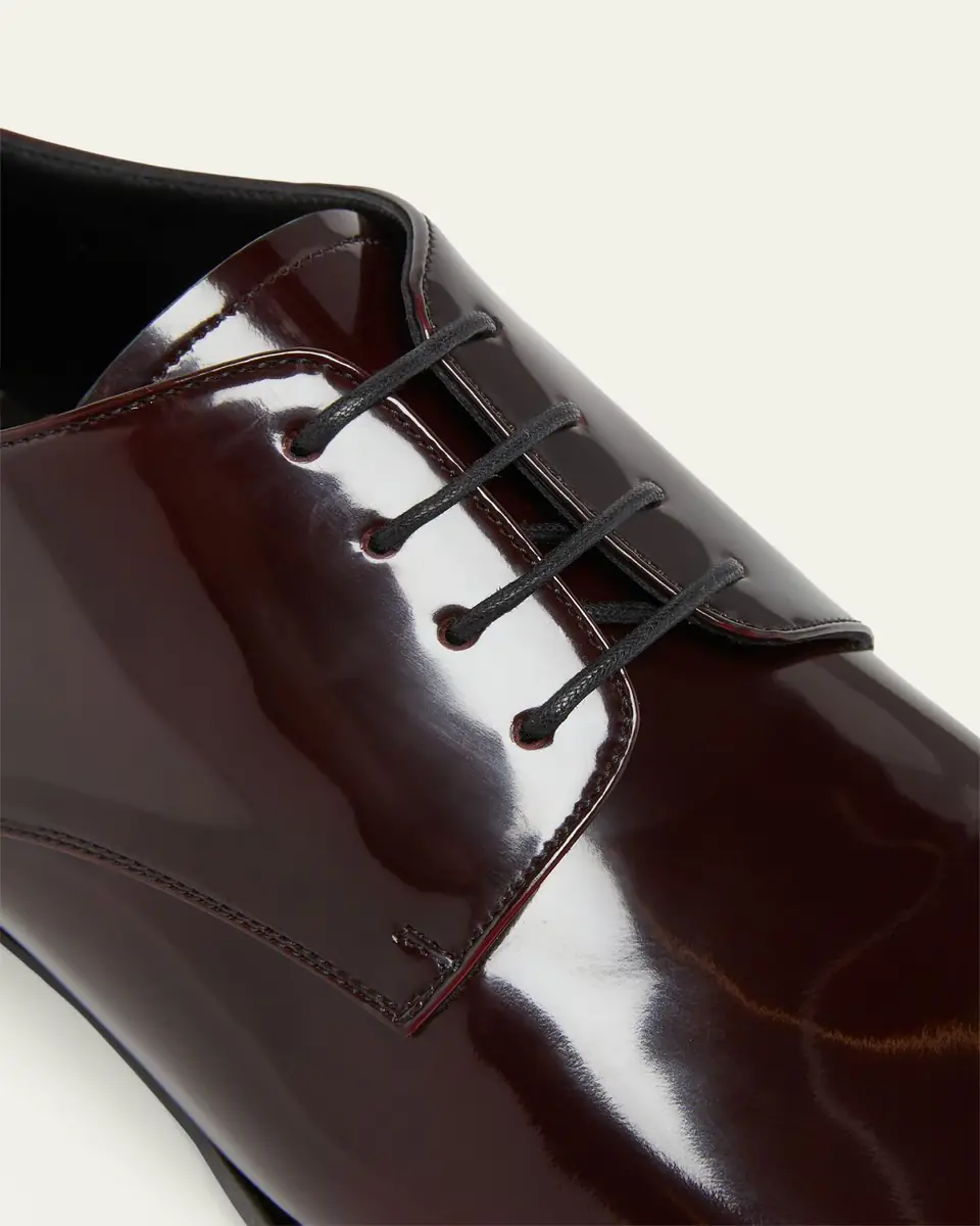 Saint Laurent Men's Stanton Glazed Leather Derby Shoes | Thumbnail 5 Saint Laurent Men's Stanton Glazed Leather Derby Shoes | Thumbnail 5