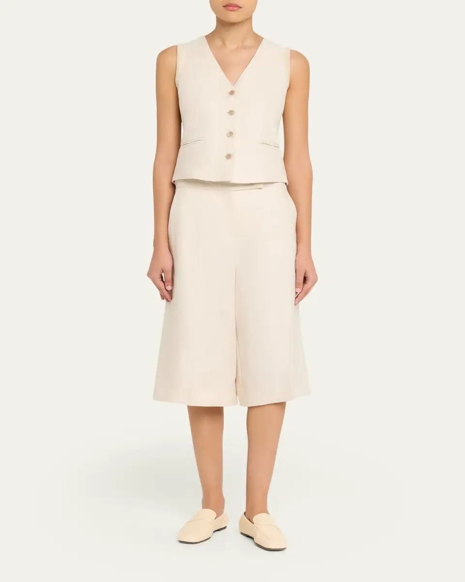 Max Mara Button-Down Mixed Media Vest | Thumbnail 2 Max Mara Button-Down Mixed Media Vest | Thumbnail 2
