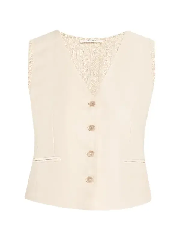 Max Mara Button-Down Mixed Media Vest