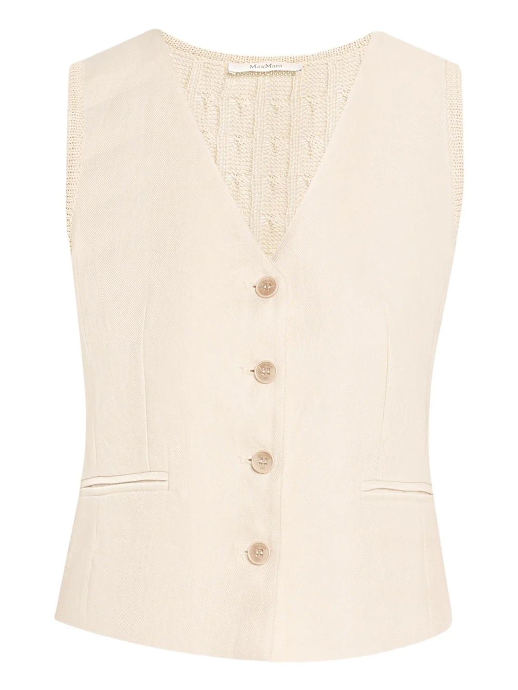 Max Mara Button-Down Mixed Media Vest