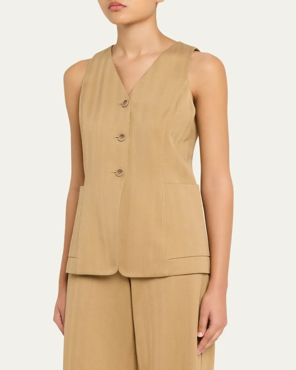 Max Mara Striped Herringbone Vest | Thumbnail 4 Max Mara Striped Herringbone Vest | Thumbnail 4
