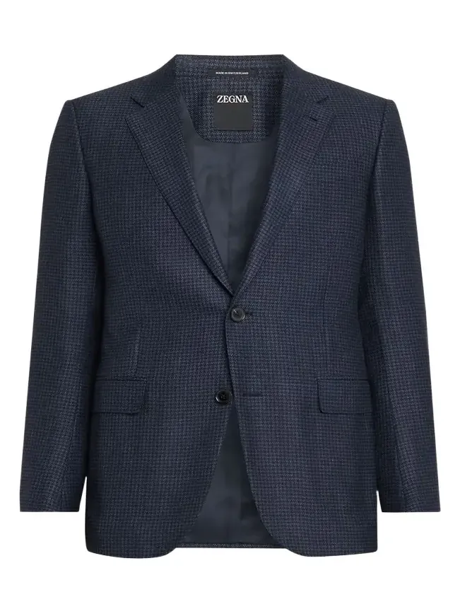 Men's Woven Houndstooth Single-Breasted Sport Coat
