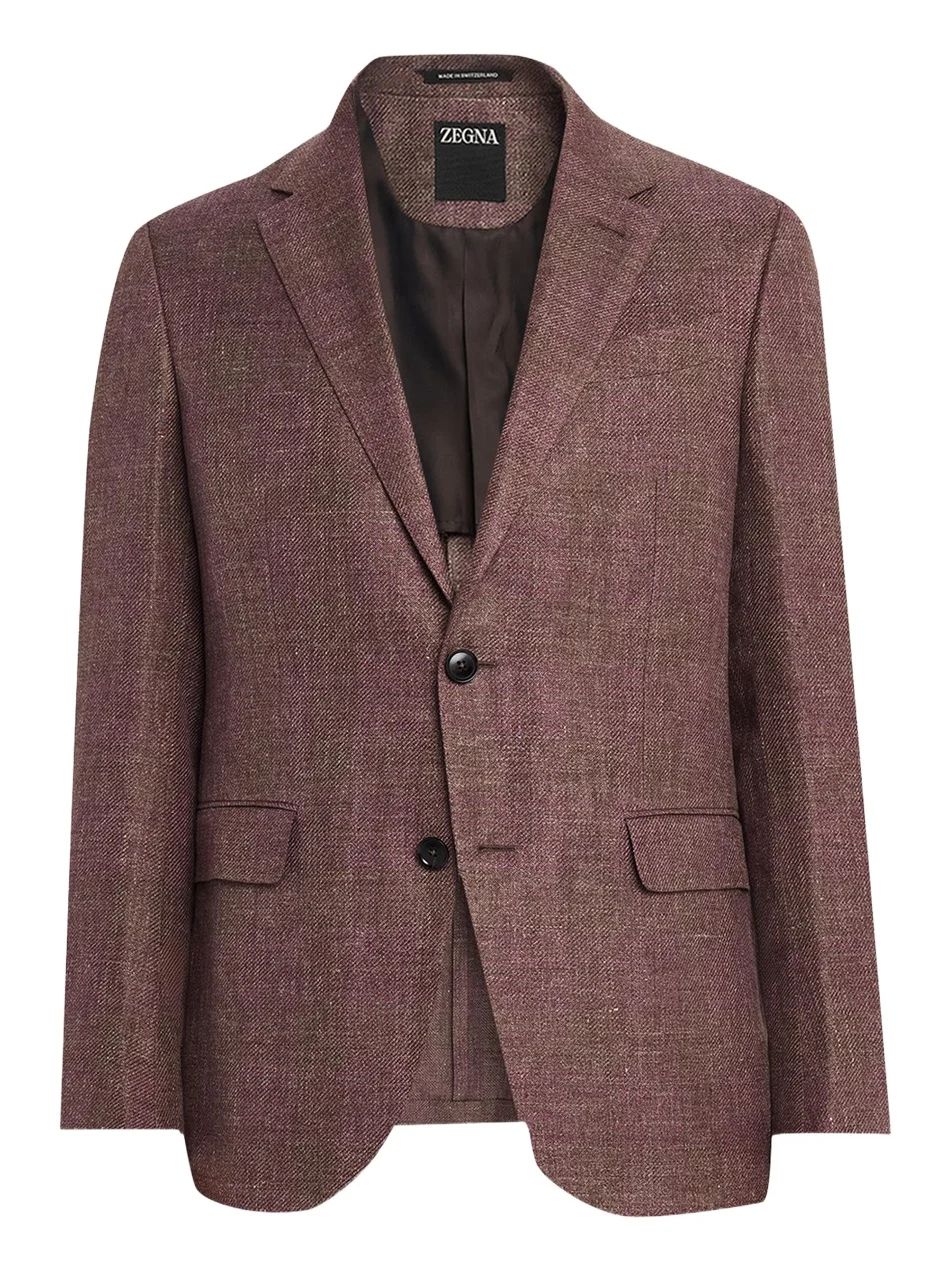 Men's Linen-Blend Grid Check Single-Breasted Sport Coat Men's Linen-Blend Grid Check Single-Breasted Sport Coat