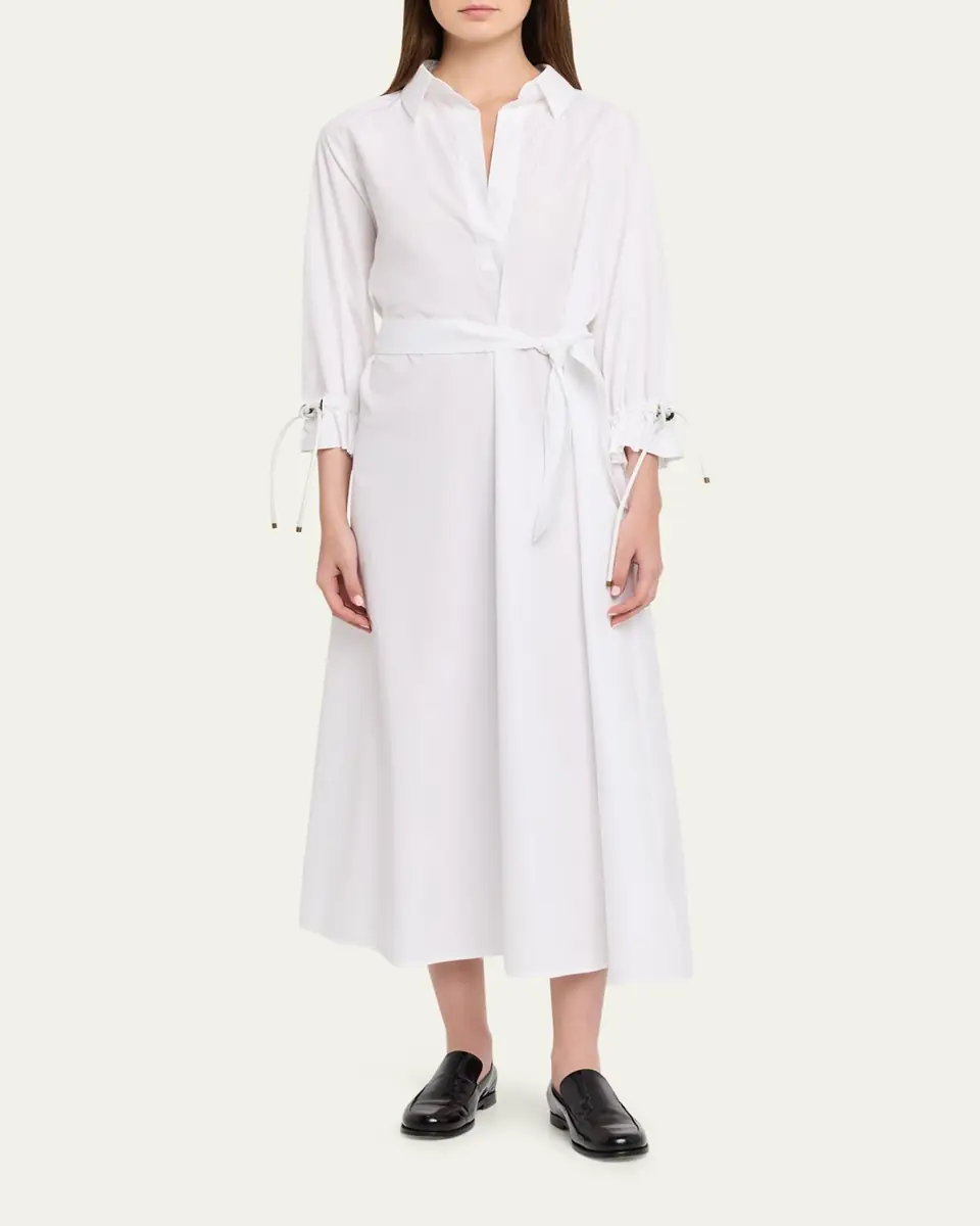 Max Mara Belted 3/4-Sleeve Midi Shirtdress | Thumbnail 2 Max Mara Belted 3/4-Sleeve Midi Shirtdress | Thumbnail 2