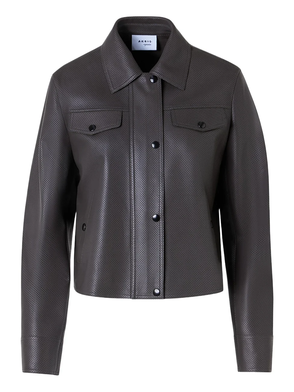 Perforated Leather Short Jacket