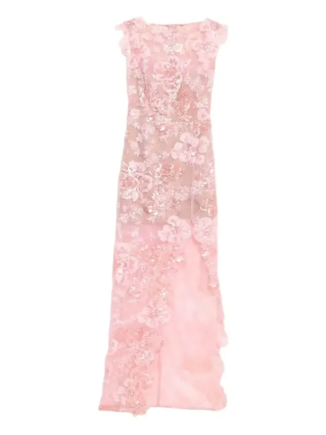 Ellie Sleeveless Sequin Floral Column Gown Ellie Sleeveless Sequin Floral Column Gown