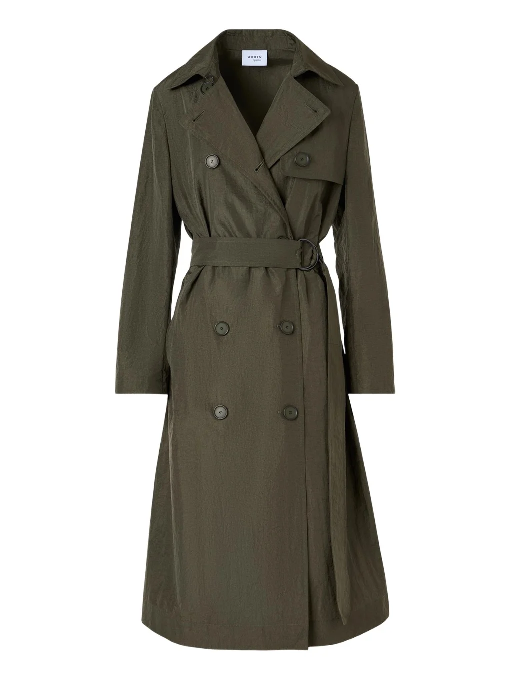 Akris punto Double-Breasted Crinkled Parachute Taffeta Belted Trench Coat