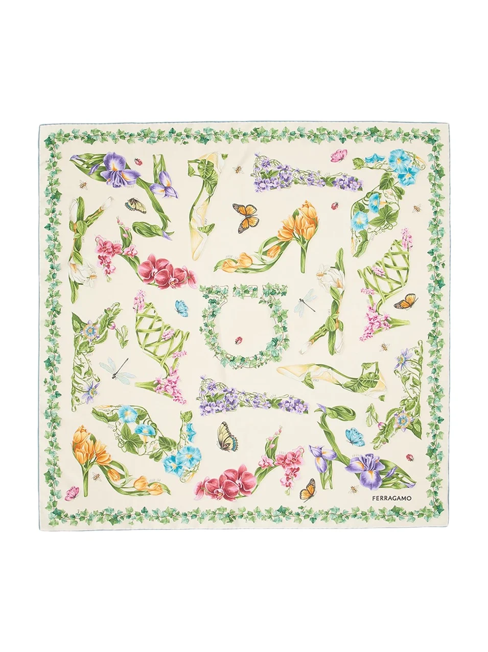 Ferragamo Eden Shoes-Print Silk Scarf