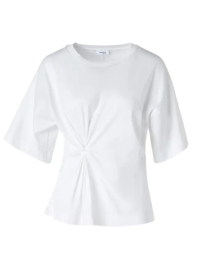 Gathered Cotton Jersey Short-Sleeve T-Shirt Gathered Cotton Jersey Short-Sleeve T-Shirt