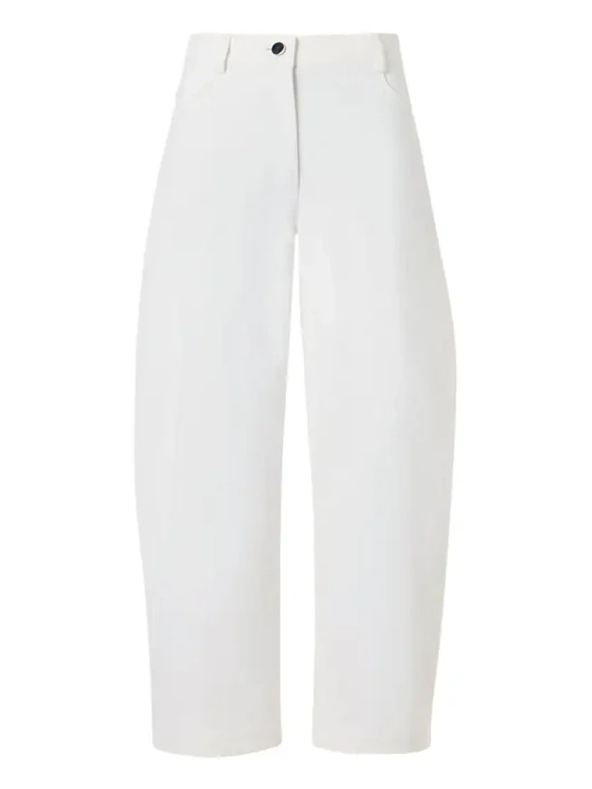 High-Rise Barrel-Leg Ankle Pants