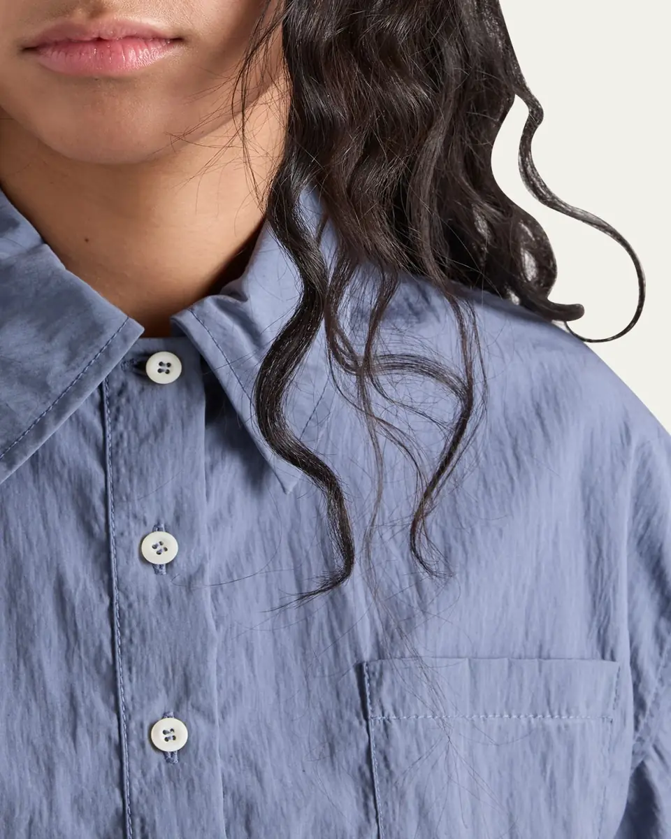 Prada Re-Nylon Drawstring Mini Shirtdress | Thumbnail 5 Prada Re-Nylon Drawstring Mini Shirtdress | Thumbnail 5
