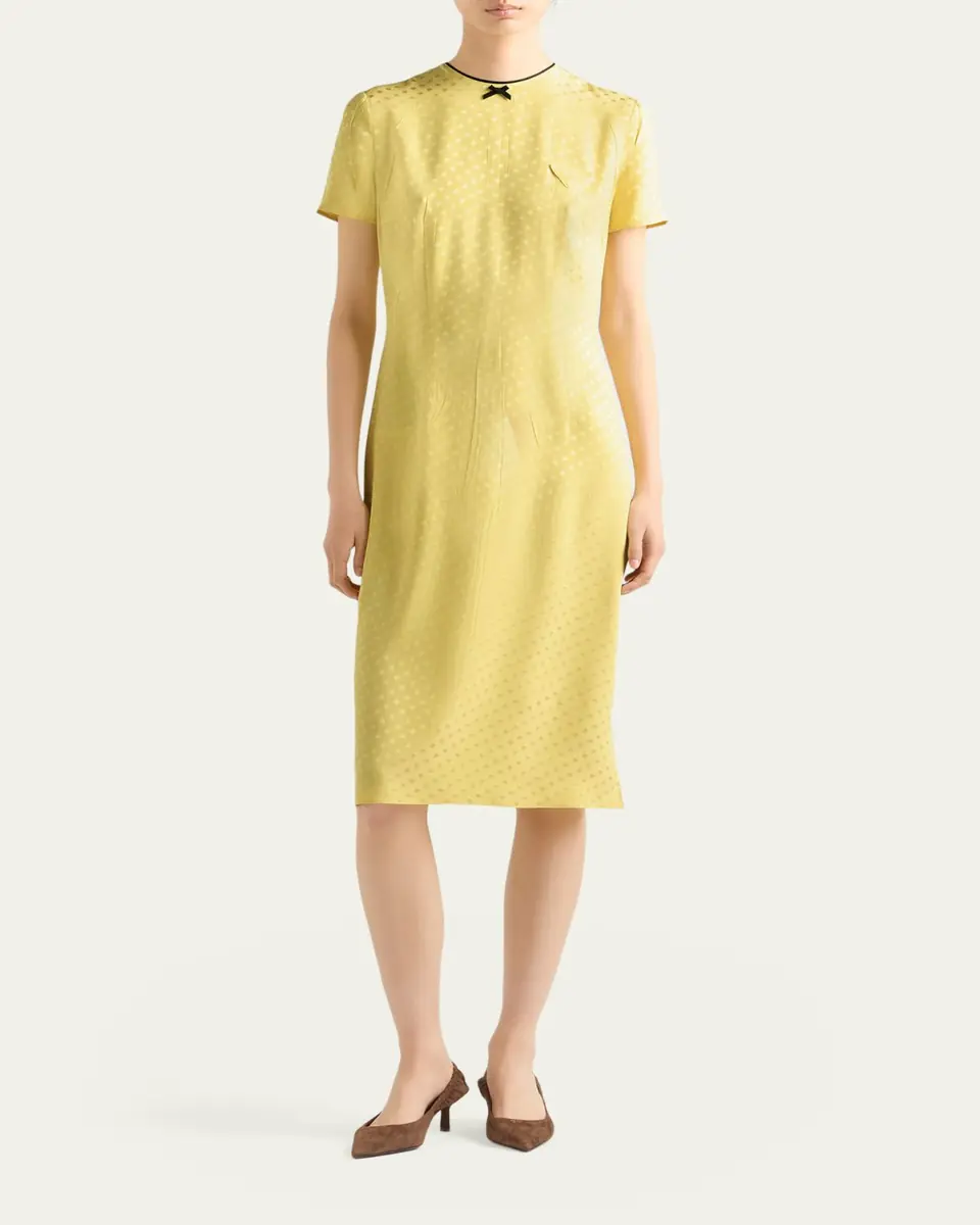 Prada Polka-Dot Silk Midi Dress | Thumbnail 2