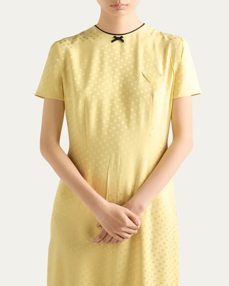 Prada Polka-Dot Silk Midi Dress | Thumbnail 4