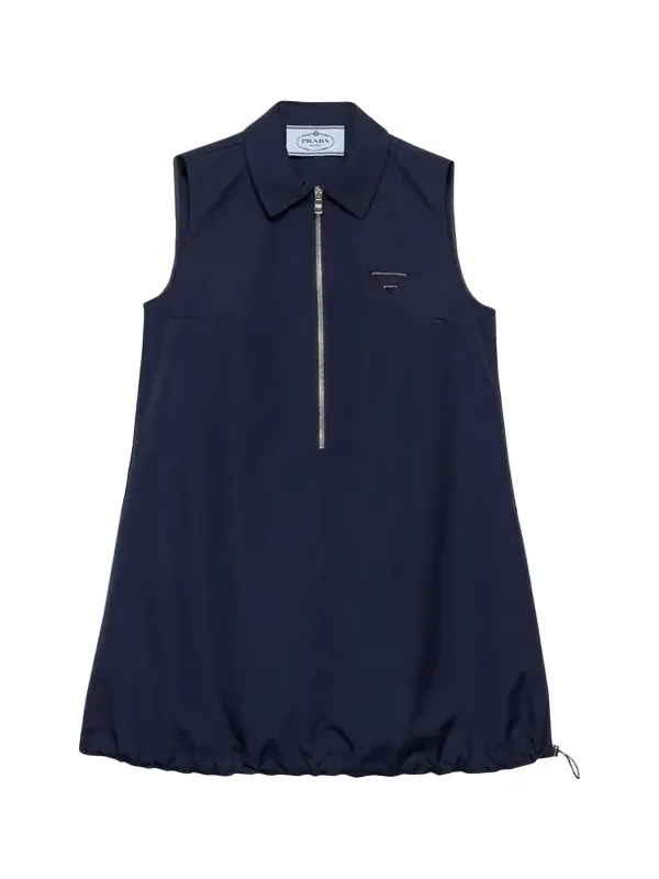 Sleeveless Cotton Drawstring Mini Polo Dress Sleeveless Cotton Drawstring Mini Polo Dress