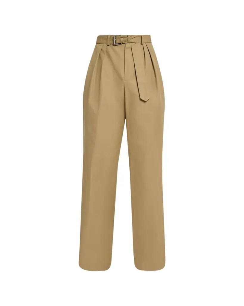 Dries Van Noten Men's Belted Loose Cotton Trousers