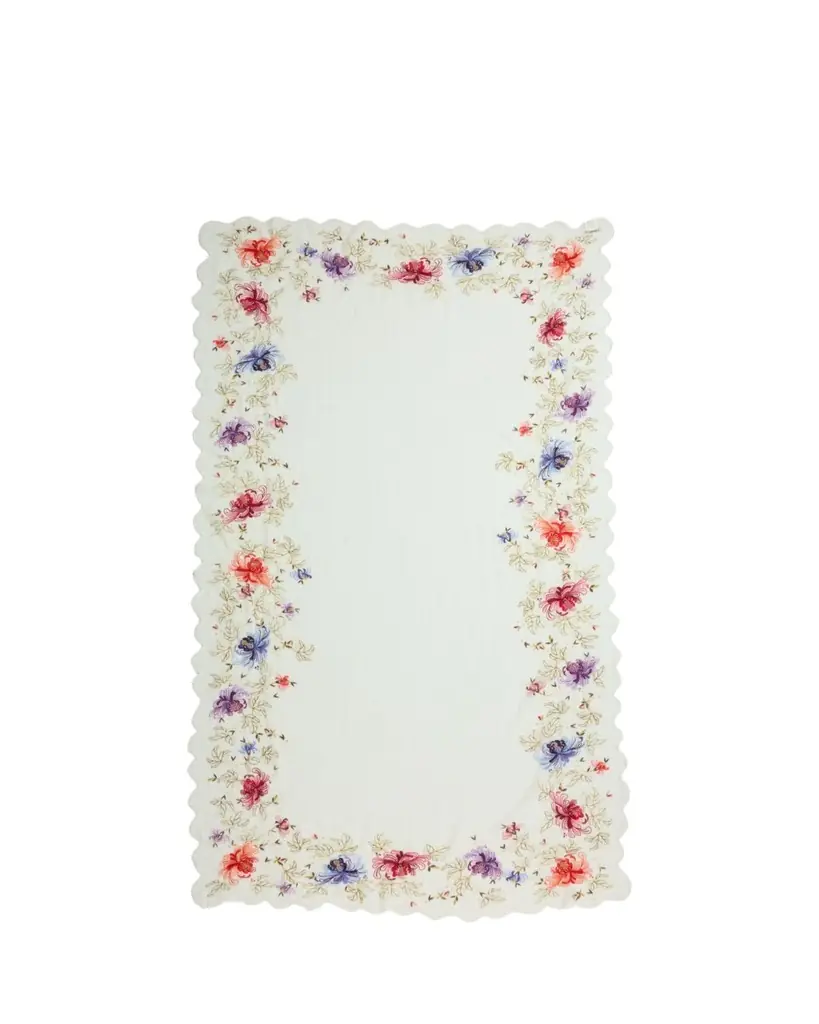 Faliero Sarti Primrose Floral Embroidered Wool-Blend Stole | Image 1 Faliero Sarti Primrose Floral Embroidered Wool-Blend Stole | Image 1