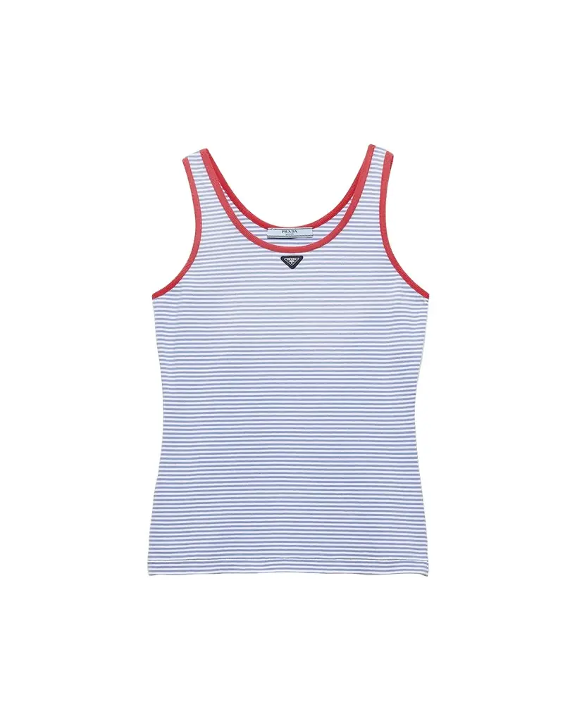 Prada Striped Jersey Tank Top | Image 1 Prada Striped Jersey Tank Top | Image 1