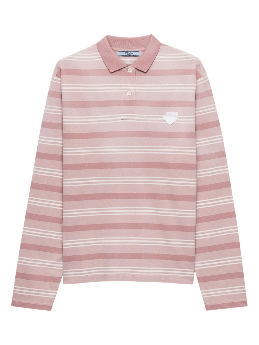 Striped Pique Long-Sleeve Polo Shirt Striped Pique Long-Sleeve Polo Shirt