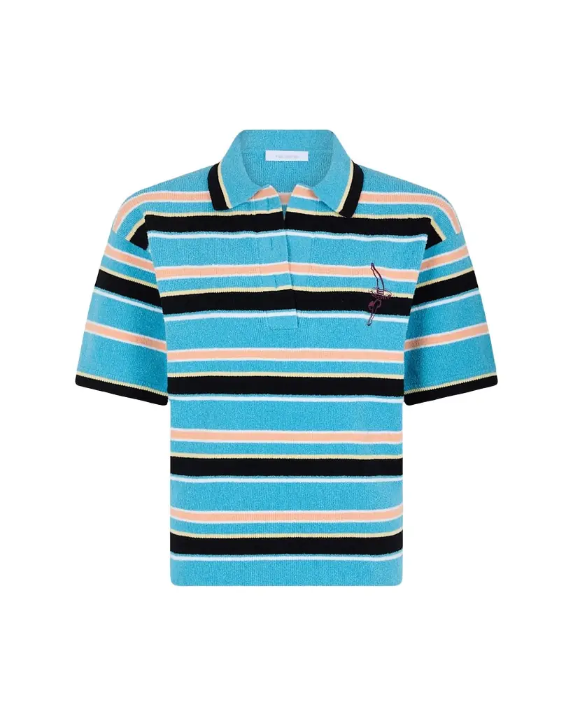Rabanne Stripe Towelling Polo Shirt