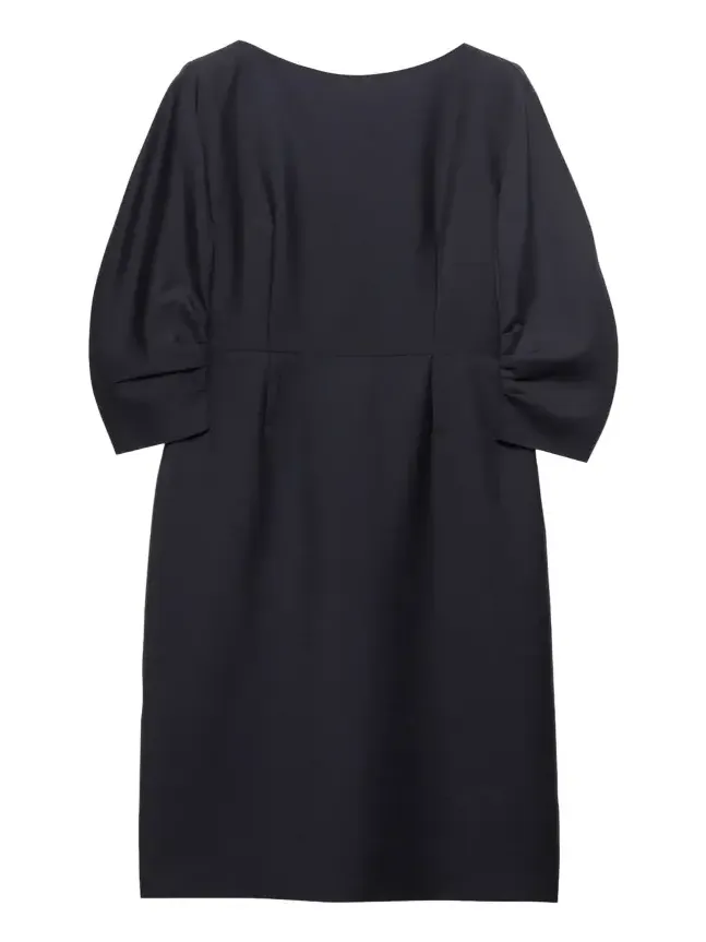 Prada Darted Mohair Wool Boat-Neck Midi Dress