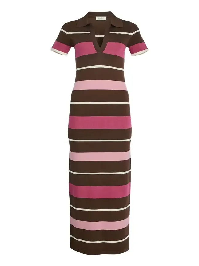 SEROYA Sam Striped Knit Maxi Dress