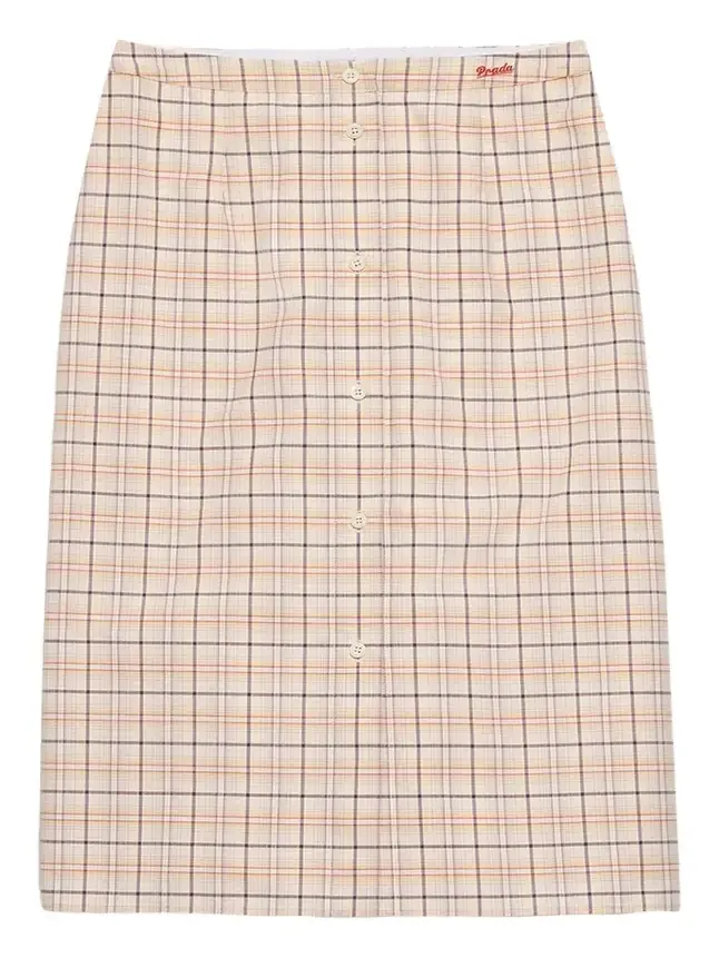 Cotton Check Drawstring Pencil Skirt Cotton Check Drawstring Pencil Skirt