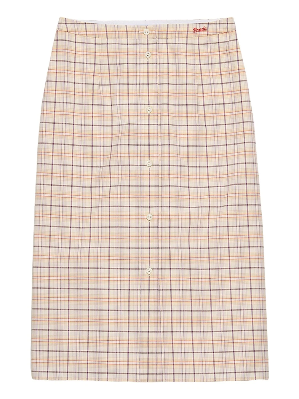Cotton Check Drawstring Pencil Skirt Cotton Check Drawstring Pencil Skirt