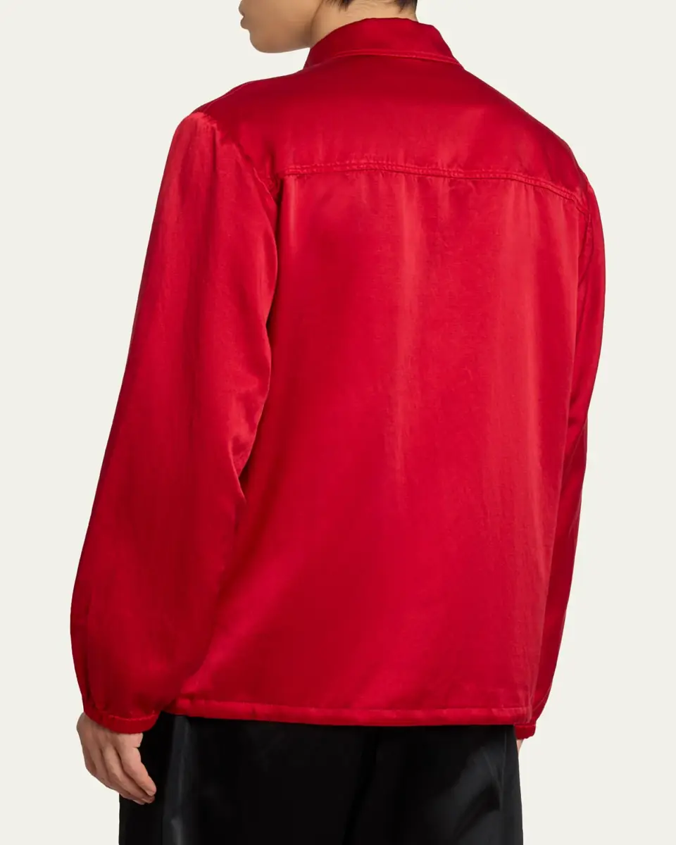 Dries Van Noten Men's Overdyed Cupro-Cotton Shirt | Thumbnail 3 Dries Van Noten Men's Overdyed Cupro-Cotton Shirt | Thumbnail 3