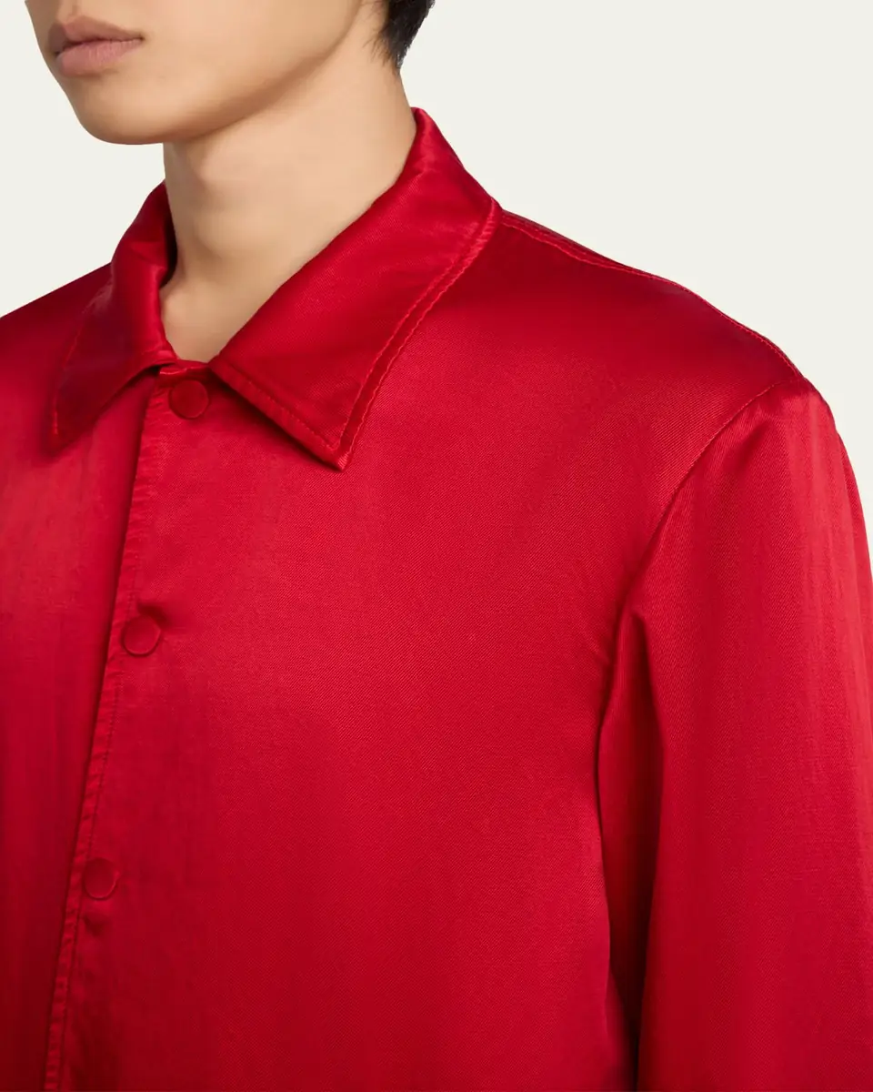 Dries Van Noten Men's Overdyed Cupro-Cotton Shirt | Thumbnail 5 Dries Van Noten Men's Overdyed Cupro-Cotton Shirt | Thumbnail 5