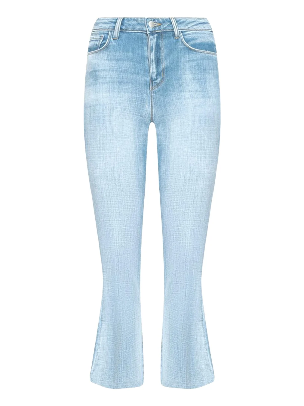 Kendra High-Rise Crop Flare Jeans with Raw Hem