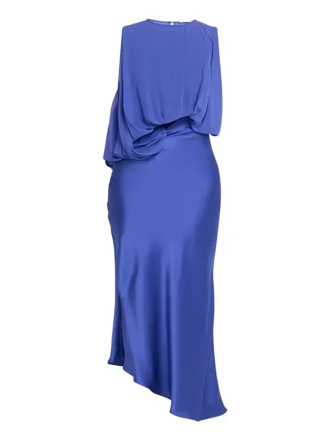 Cumulus Draped Sleeveless Midi Dress