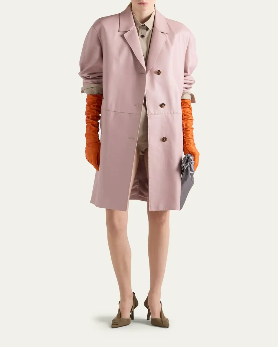 Prada Nappa Leather Single-Breasted Long Coat | Thumbnail 2 Prada Nappa Leather Single-Breasted Long Coat | Thumbnail 2